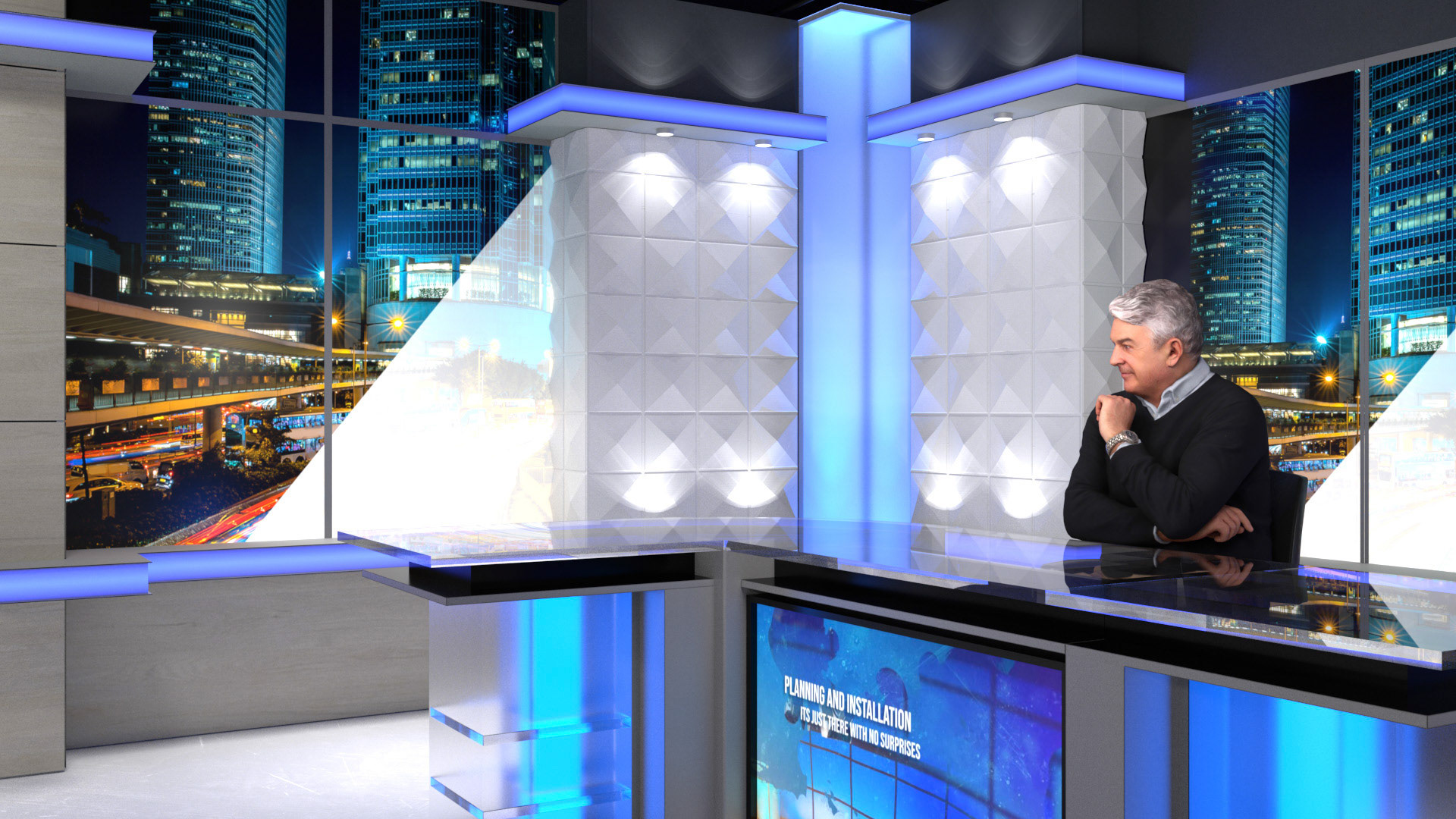 Rendering and virtual set